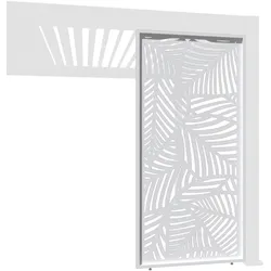 Weide Dekorative Wand für Weide Pergola | Blattdesign weiß | aus Aluminium