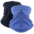 LuxusKollektion Sturmhaube Loop Schal Damen Herren Fleece Halswärmer Ski Marineblau Blau bunt