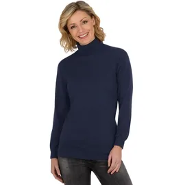 TRIGEMA Rollkragenshirt TRIGEMA "TRIGEMA Langarm Ski- und Sport-Rollkragenpullover", Damen, Gr. S, blau (navy), 100% Baumwolle (Bio-Baumwolle kbA), Basic, Shirts