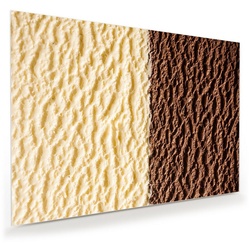 Primedeco Glasbild Wandbild Schokoladen und Vanilleeis mit Aufhängung, Süsses braun 100 cm x 70 cm