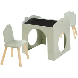 [en.casa] Kinderschreibtisch Romso Kiefer / Mintgrün