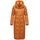 Navahoo Damen, Wintermantel Warmer Steppmantel extralang mit Kapuze Waffelchen Rusty Cinnamon Gr. M - M