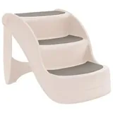 vidaXL Hundetreppe mit 3 Stufen Klappbar Creme 50x38x38 cm Kunststoff