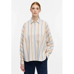 Shirtbluse ETERNA "OVERSIZE FIT", Damen, Gr. 48, blau (azurblau), 100% cotton, klassisch, Blusen, EASY IRON (bügelleicht)