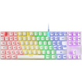 MARSGAMING MK80 Weiß, Mechanische Gaming Tastatur TKL FRGB, Antighosting, Switch Mechanischer Braun, Italienisch Sprache