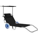 vidaXL Klappliege 146 x 63 x 55 cm Schwarz