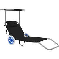 vidaXL Klappliege 146 x 63 x 55 cm Schwarz