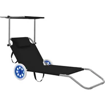 vidaXL Klappliege 146 x 63 x 55 cm Schwarz