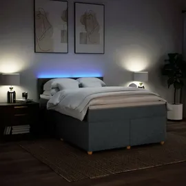 vidaXL Boxspringbett 140 x 200 cm Dunkelgrau