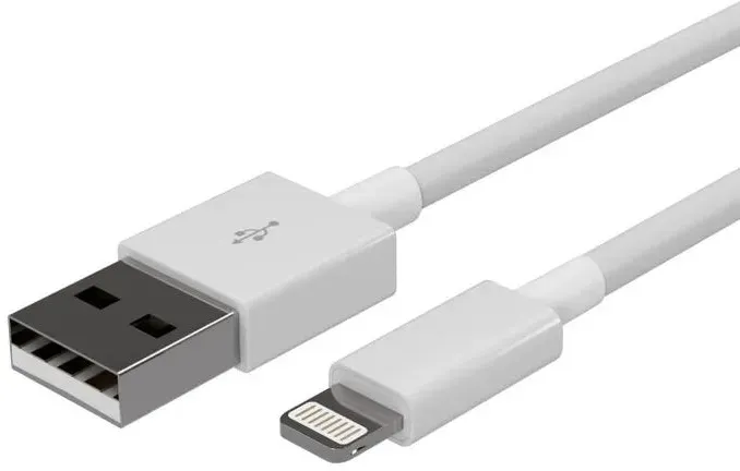S/CONN maximum connectivity Flexline-USB Lade-Sync Kabel, USB A Stecker auf 8-Pin Stecker, 2.0, ABS, weiß, 0,1m