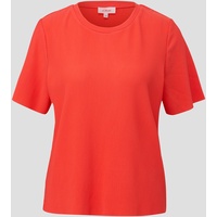 s.Oliver - T-Shirt mit Plisseefalten, Damen, Orange, 38