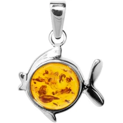 Ketten-Anhänger OSTSEE-SCHMUCK "Ostsee-Schmuck Anhänger Fisch Anhänger Fisch", weiß, Schmuckanhänger, Damen, 23 x 15mm, Silber 925 (Sterlingsilber), 1.3 g