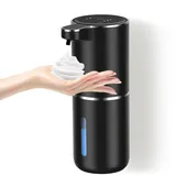 Dalugo Seifenspender Automatisch, No Touch Schaumseifenspender Sensor 380mL USB Wiederaufladbar Seifenspender Wandbefestigung, IPX5 Wasserdicht Elektrischer Seifenspender Schwarz für Badezimmer Küche