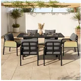 Okwish Gartenmöbelset 7-tlg. Schwarz