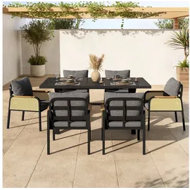 Okwish Gartenmöbelset 7-tlg. Schwarz
