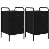 vidaXL Nachtschrank 2 Stk. 35 x 36,5 x 61 cm Schwarz