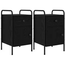 vidaXL Nachtschrank 2 Stk. 35 x 36,5 x 61 cm Schwarz