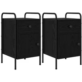 vidaXL Nachtschrank 2 Stk. 35 x 36,5 x 61 cm Schwarz