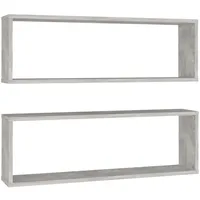 vidaXL Wandregal 2 Stk 80 x 15 x 26,5 cm Betongrau