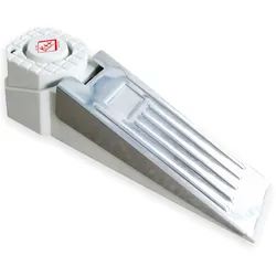 Kompakter Türstopper mit 120 dB Alarmfunktion, LED, weiss-grau, batteriebetrieben, robuste Bauweise, für mehr Sicherheit im Alltag
