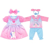 ZWOOS 2er-Pack Puppenkleidung für BabyPuppen 35-43 cm, Outfit im Einhorn-Stil, kompatibel mit Baby Born, Baby Annabell und mehr