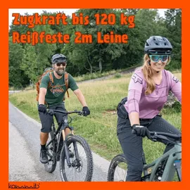 Kommit Fahrrad Zugsystem Abschleppseil schwarz, für Kinder und Erwachsene, 2 m, 120 kg Zugkraft