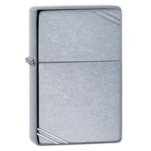 Zippo Sturmfeuerzeug - Vintage Street Chrome, Base Model - Nachfüllbar - Wiederverwendbar - Windfestes Design - Geschenkbox - Made in USA