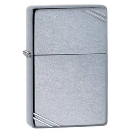 Zippo Sturmfeuerzeug - Vintage Street Chrome, Base Model - Nachfüllbar - Wiederverwendbar - Windfestes Design - Geschenkbox - Made in USA