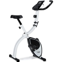 ISE X-Bike Fitnessbike für Zuhause Heimtrainer Fahrrad Klappbar X-Bike verstellbare Magnetron-Widerstandsstufen mit Handpulssensoren, Weiß, SY-810L