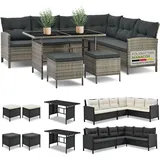 Polyrattan Lounge-Set grau meliert