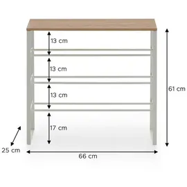 xonox.home Schuhregal 66 x 61 x 25 cm Eiche Artisan / braun