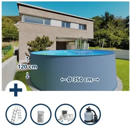 Planet Pool Stahlwandpool rund 0,4 mm 350 x 120 cm
