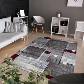 MY HOME Teppich MY HOME "Deblin" Gr. 7, rot, B:240cm H:9mm L:320cm, Kunstfaser, Teppiche, Teppich, weicher Flor, Kurzflor, Karo-Design, modern, geometrisches Muster