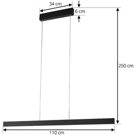 LUCANDE Mylosh 1-flg. 110 cm modern schwarz Aluminium