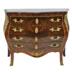 Casa Padrino Barock Kommode Braun mit grüner Marmorplatte - Bombay Empire Kommode