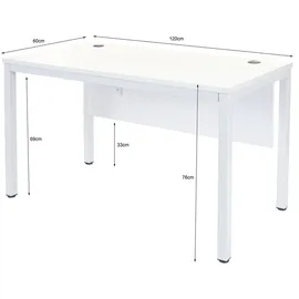 MCW Schreibtisch MCW-E94, Bürotisch Computertisch 120x60cm ~ natur-weiß