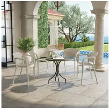 Outsunny Gartenstuhl 60 x 60 x 0 cm weiß 4 St.