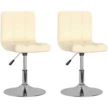 vidaXL Esszimmerstühle 2 Stk. Drehbar Creme Stoff