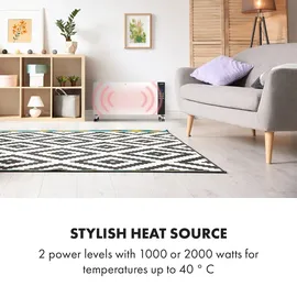 Klarstein Lindholm Konvektionsheizgerät, Thermostat Timer 2000W Weiß