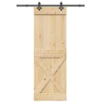 vidaXL Schiebetür mit Beschlag 80x210 cm Massivholz Kiefer