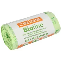 DEISS BIOLINE Bioabfallsäcke 10 Liter ecovio® Biokunststoff 06065 , 1 Rolle = 20 Beutel