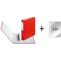 Herlitz Ringbuch DIN A5 mit 2-Ringe incl. 100 Prospekthüllen