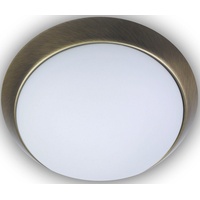 Niermann Standby Deckenleuchte »Opal matt, Dekorring Altmessing, 45 cm, LED«, 1 flammig-flammig, weiß