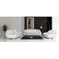 Xlmoebel Polstergarnitur Sofa-Set mit Polsterung aus Leder bestehend aus 3-Sitzer 2-Sitzer, (Sofagarnitur 3+2+1 Modell " 2705), Hergestellt in Europa weiß