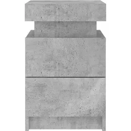 vidaXL Nachttisch mit LED-Leuchten Betongrau 35x39x55 cm
