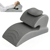 Keilkissen aus Memory Foam für Bett & Sofa, Rückenkissen mit Kopfkissen