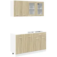 VidaXL 4-tlg Küchenschrank-Set Sonoma-Eiche Holzwerkstoff