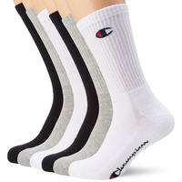 Champion Unisex Socken, 6 Paar), , Hellgrau Meliert, weiß, schwarz, 43-46