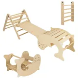 Goplus Kletterdreieck 6 in 1 Bunt/Naturbelassen