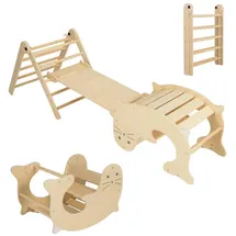 Goplus Kletterdreieck 6 in 1 Bunt/Naturbelassen